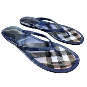 Burberry Jelly Flip Flops Blue Check Size 41